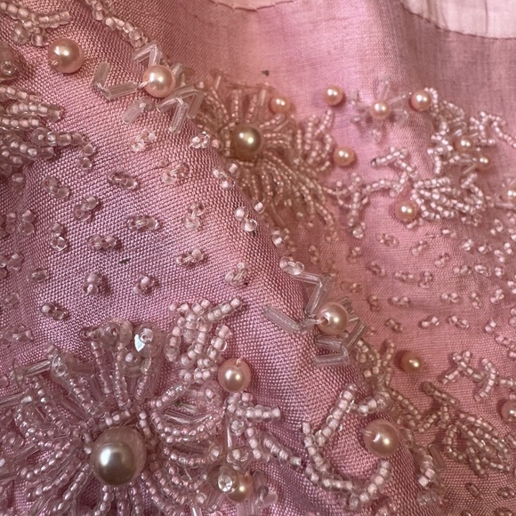 Vintage Hand-Beaded Pink Silk Cocktail Dress | Custom Couture Formal | MCM | - Picture 13 of 16
